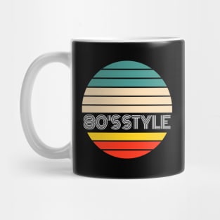 Retro 80’s Style Fashion and Decor (WHITE TEXT) Mug